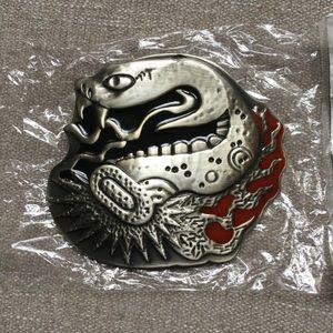 Snake head metal belt buckle